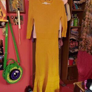 mustard color maxi dress